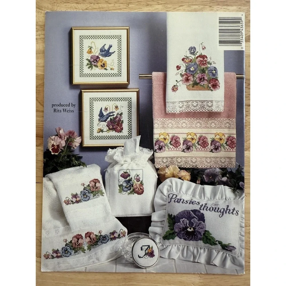 American School Of Needlework Cross Stitch Pattern Book PANSIES By R.‎ Madeleine